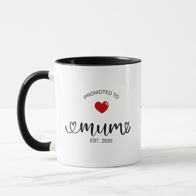 Caneca Mum Established Promoted To Mom (Esquerda)