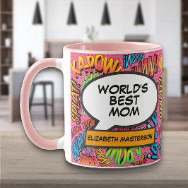Caneca Mundos Personalizados Melhor Comédia Rosa Divertid
