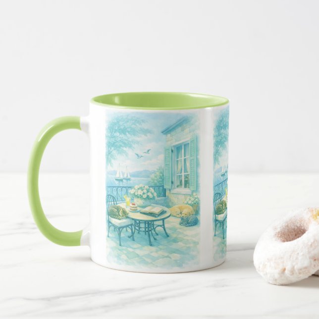 Caneca Murmurios de Salgueiro  Vida Marinha Vintage   (Com Donut)