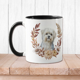 Caneca Muro de outono de Cão Maltês