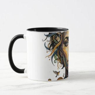 Caneca Musa Mecânica — Um Retrato Surreal de Estilo Steam