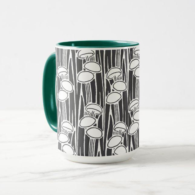 Caneca Mushrooms And Grass Pattern (Frente Esquerda)