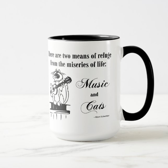 Caneca Music and Cats 2 - citação de Schweitzer (Direita)