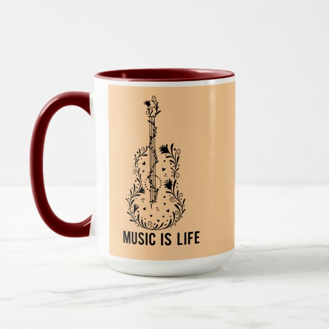 Caneca Music Is Life Instrument Art | Combo Mug (Esquerda)