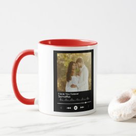 Caneca Music Player Valentines Day Add Title, Name Photo