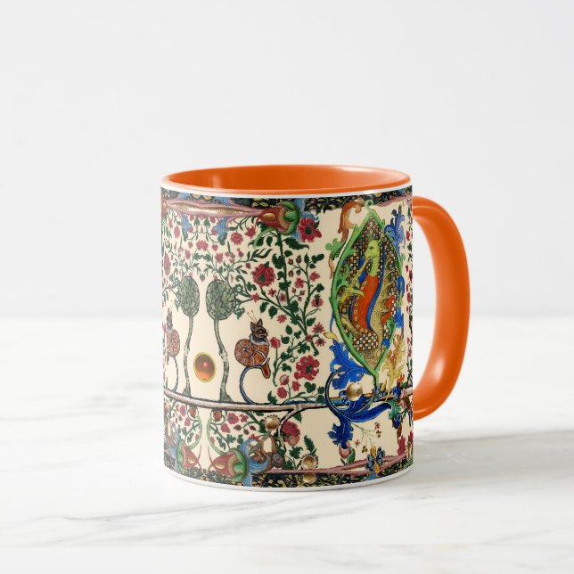 CANECA MÚSICA BESTIÁRIA MEDIEVAL ESTRANHA,DRAGON JOGANDO  (Frente Esquerda)