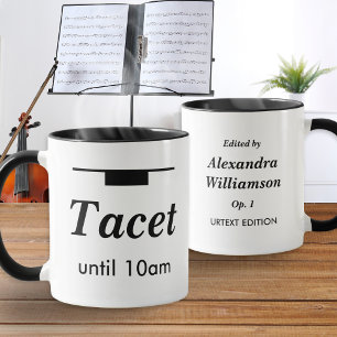 Caneca Música Clássica Divertida Humor Tacet Descanso Mat