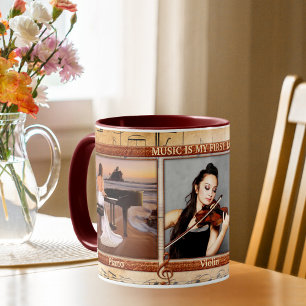 Caneca Música de Fotografia Personalizada 3 Com Mug