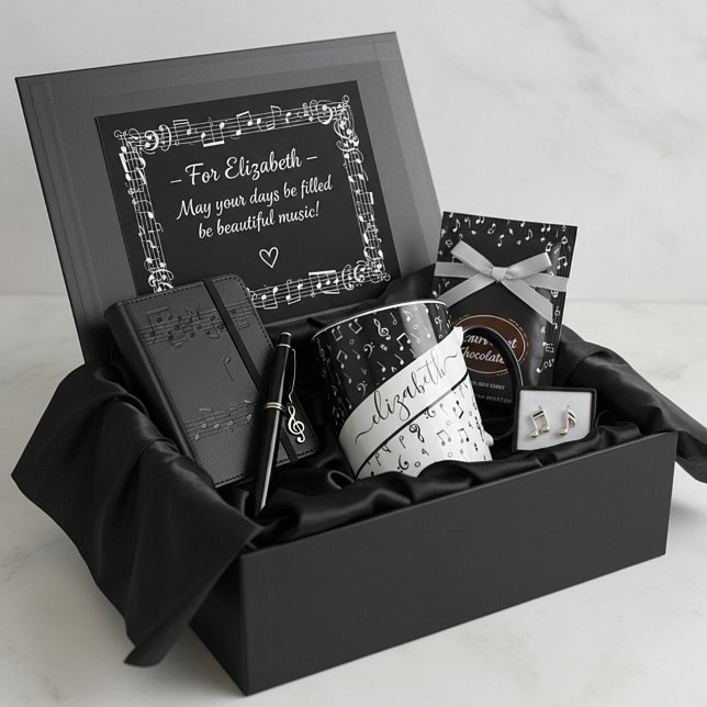 Caneca Música personalizada em preto e branco (Criador carregado)