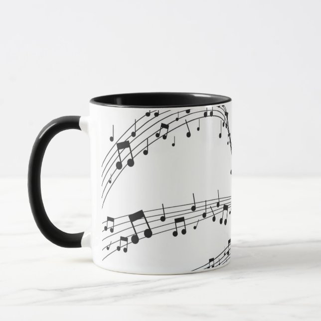 Caneca Música preta e branca Músico padrão (Esquerda)