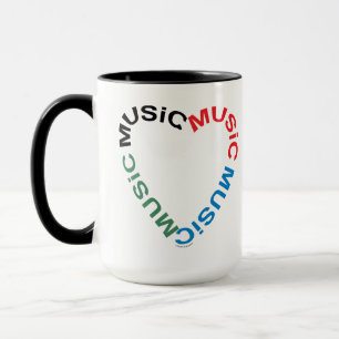 Caneca Música Texto Coração Mug