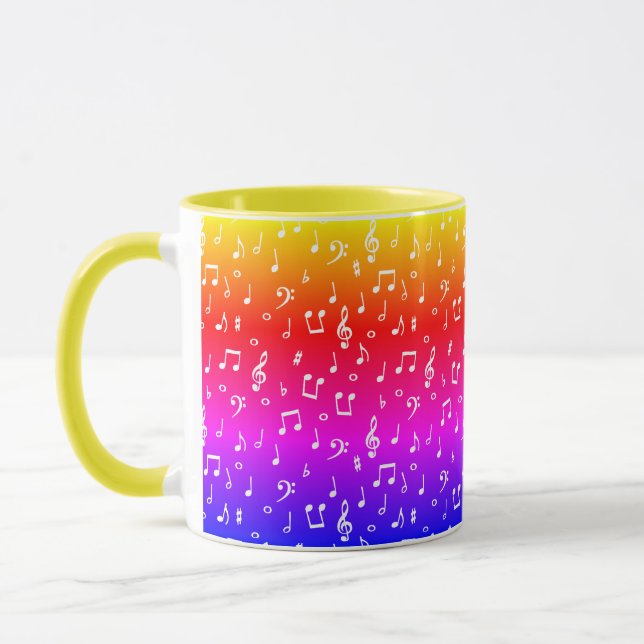 Caneca Musical branco e arco-íris (Esquerda)