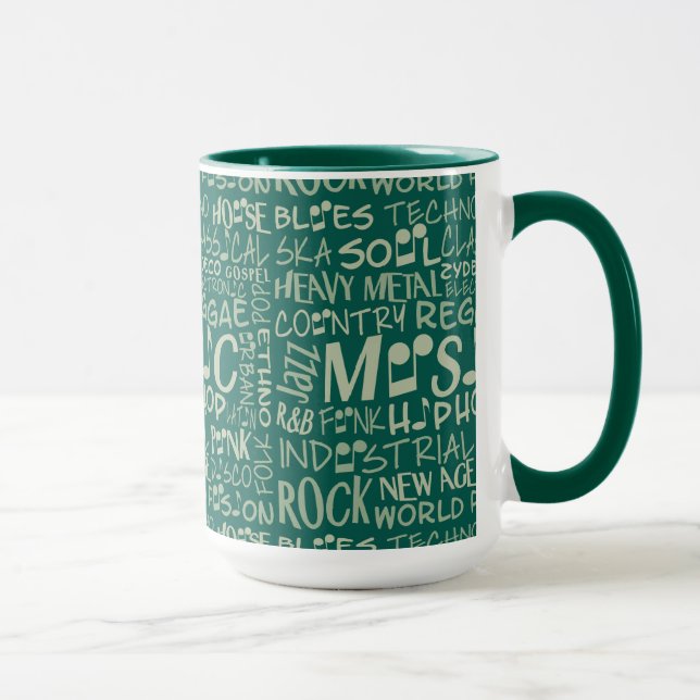 Caneca Músicas Genres Palavras (Direita)