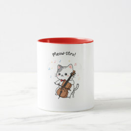 Caneca Músico de Violoncelo Fofo Gato 