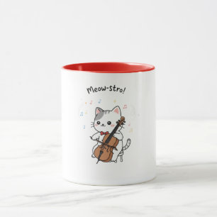 Caneca Músico de Violoncelo Fofo Gato 