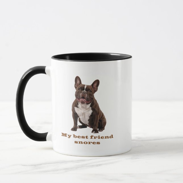 Caneca My Best Friend Snores – French Bulldog Brown Mug (Esquerda)