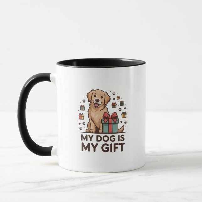 Caneca My Dog Is My Gift Christmas (Esquerda)