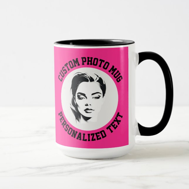 Caneca My Face on a STRAWBERRY PINK Large Custom Combo (Direita)