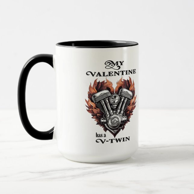 Caneca My Valentine has a V-Twin, Biker (Esquerda)