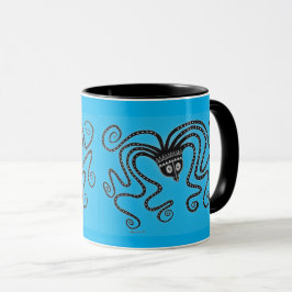 Caneca Mycenaean Grego Inspirou Azul Octopus Mug