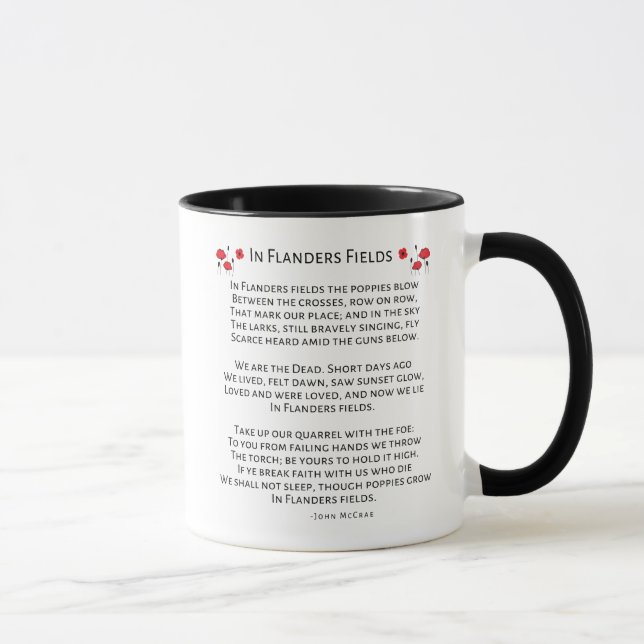 Caneca Na Flandres Field, Os Poppies Explodem John McCrae (Direita)