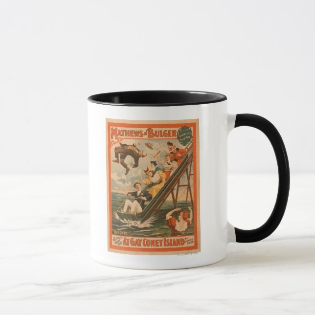 Caneca "Na Ilha de gay Coney" Poster de Comédia Musical # (Direita)