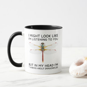 Caneca Na Minha Cabeça Estou Pensando em Libélulas Engraç