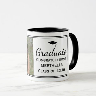 Caneca Na moda Black Custom Photo Graduation Mug
