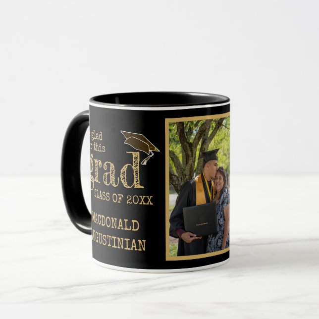 Caneca Na moda Black Dourado Graduação de Fotos (Frente Esquerda)