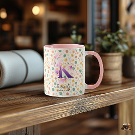 Caneca Na moda Boho Chic Floral Monogramas Mug - K
