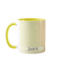 Na moda de Padrão de Grelha Amarelo Mug Personaliz