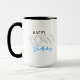 Caneca Na moda Happy 50th Birthday Typografia