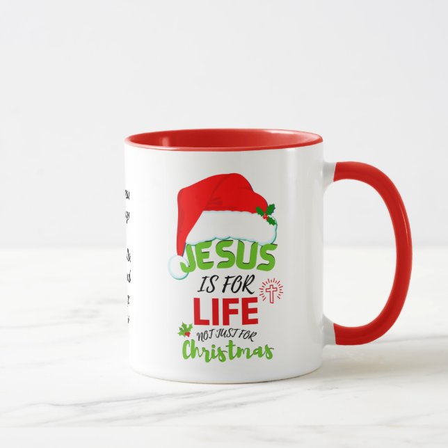 Caneca Na moda JESUS É A VIDA, não só para o Natal (Direita)