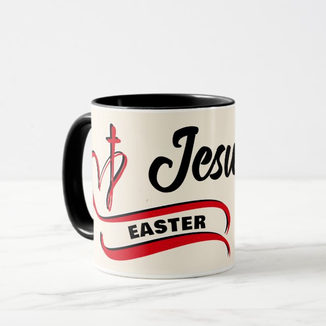 Caneca Na moda JESUS Páscoa cristã (Frente Esquerda)
