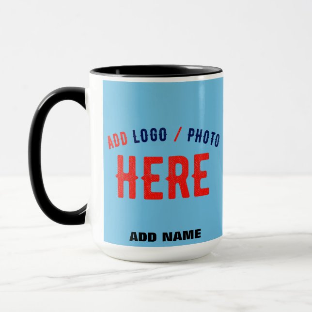 CANECA NA MODA MODERNO PERSONALIZADO SWAG SKY AZUL MARCA  (Esquerda)