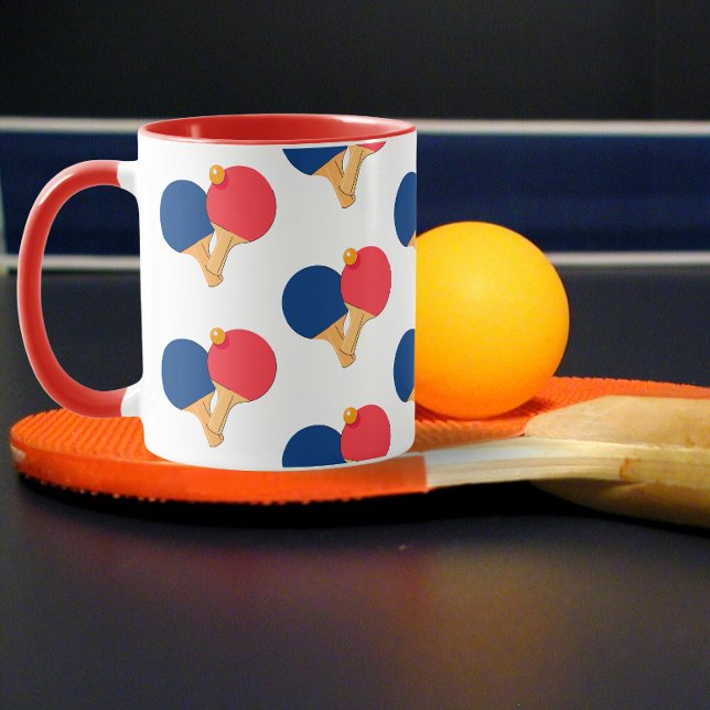 Caneca Na moda moderno remo,Ball White Fundo (ping pong mug)