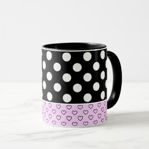 Caneca Na moda, Preto E Cor-De-Rosa, Mug De Café, Grandes