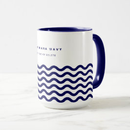 Caneca Na moda Simples de Tendência Marinho Azul Onda Náu