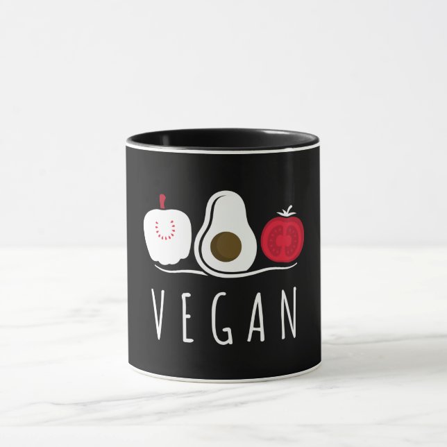 Caneca Na moda Vegan Cote e Fruta Gráfico (Centro)