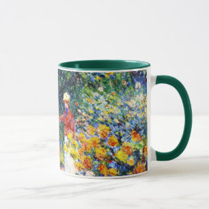 Caneca Na pintura da mulher de Claude Monet do jardim