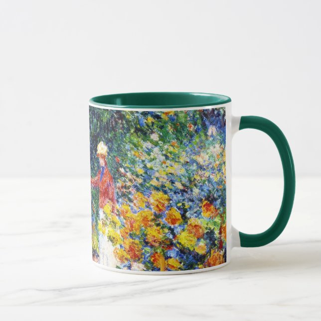 Caneca Na pintura da mulher de Claude Monet do jardim (Direita)