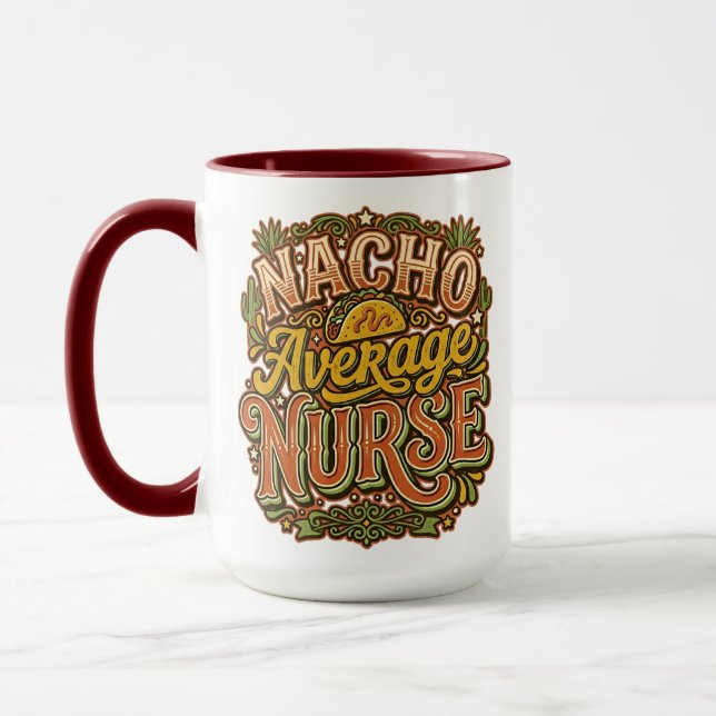 Caneca Nacho Average Nurse Funny Cinco De Mayo Retro (Esquerda)