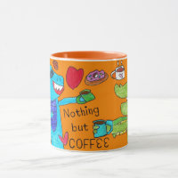"Nada além do café" Dragão e Dinossauro Coffee Mug