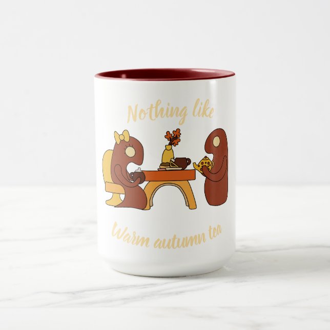 Caneca Nada como um chá quente de outono (Centro)