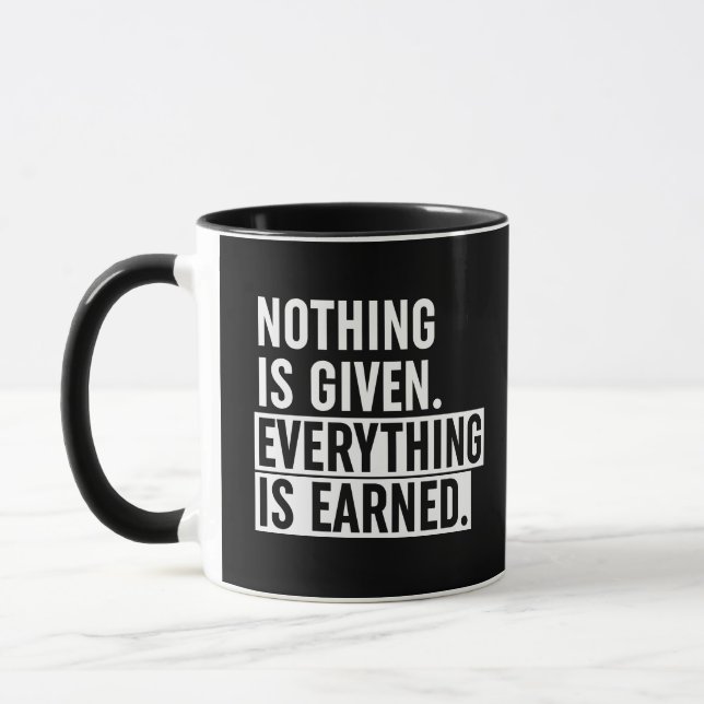 Caneca Nada É Dado Que Tudo É Ganhado (Esquerda)