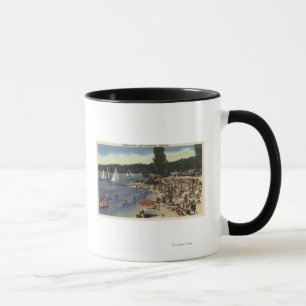 Caneca Nadadores em banhar a praia da angra