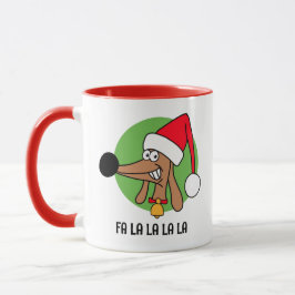 Caneca Nadal alegre Dachshund 