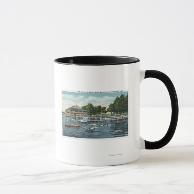 Caneca Nadando em Bemus Point Beach e Casino (Direita)