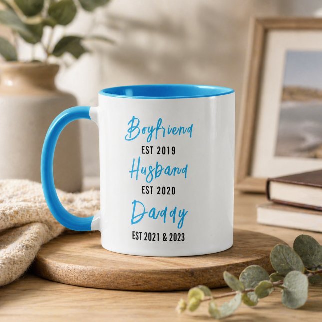 Caneca Namorado Marido Pai | Dia dos Pais Personal (Boyfriend Husband Dad Mug | Personalized Father’s)