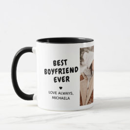 Caneca Namorado Perfeito 2-Fotos com Mensagem Personaliza